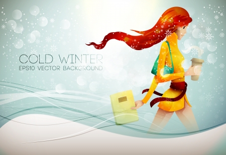 Stepping into the Winter  のイラスト素材