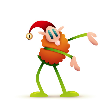 Christmas Leprechauns, Elf, Goblin | High Res Illustration on White Backgroundの写真素材