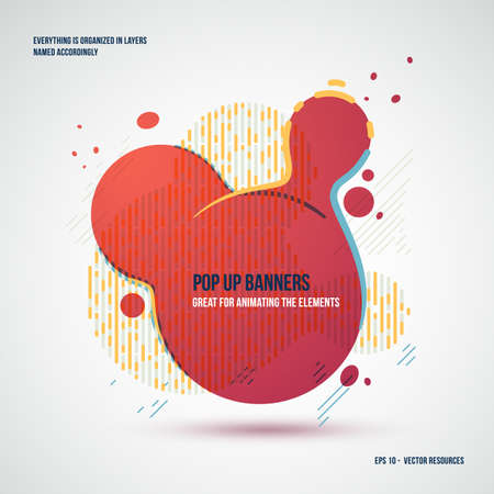 Playful banner background with abstract paint splash | Layers are organized and namedのイラスト素材