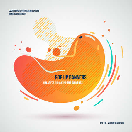 Playful banner background with abstract bubble gum like forms and shapes | Layers are organized and namedのイラスト素材