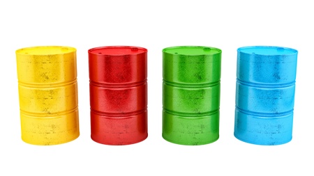 render of 4 barrels, isolated on white の写真素材