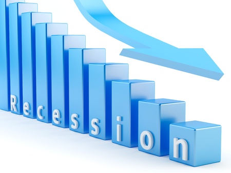 render of recession business graph の写真素材