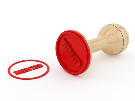 render of rejected stamp on a white background の写真素材