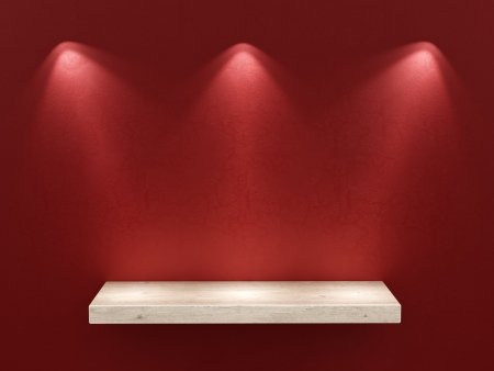 render of an empty shelf の写真素材