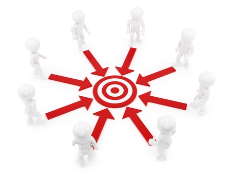 render of humans with the same target の写真素材