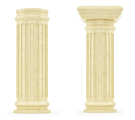 render of pillars, isolated on white の写真素材