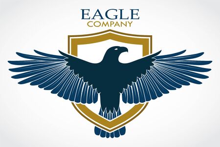 Eagle bird with shield heraldry symbolのイラスト素材