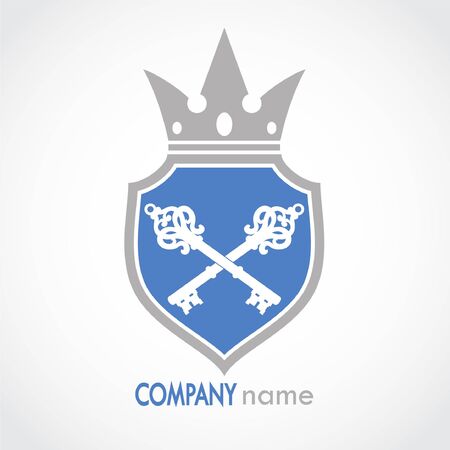 shield with crown and keys heraldryのイラスト素材