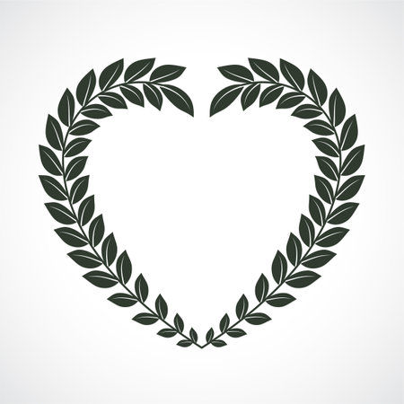 laurel wreath heart label on white background vector illustrationのイラスト素材