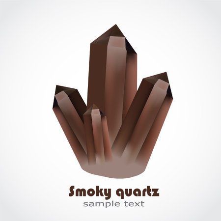 beautiful smoky quartz brown gem stone 3d shape designのイラスト素材
