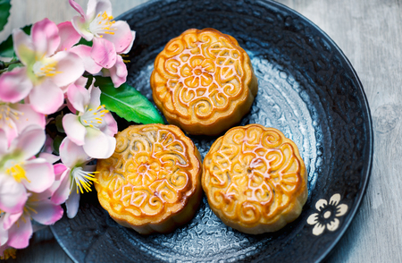 Mid Autumn Festival moon cakeの写真素材