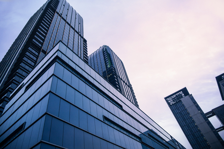 A close-up of the city's high-rise buildingsのeditorial素材