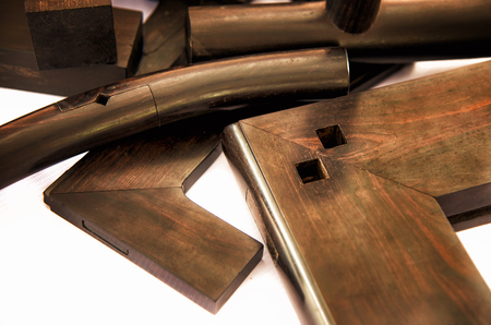 Wood products with tenon and mortise structureの写真素材