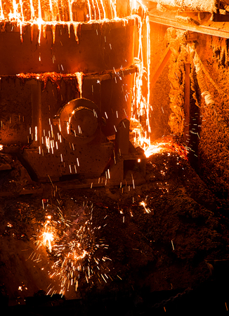 Melting steel in a factoryの写真素材