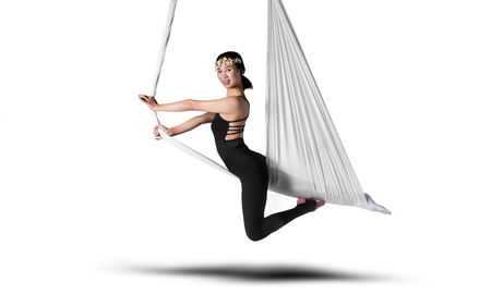 Yoga in the airの写真素材