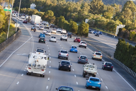 Busy australian highway at peak hour