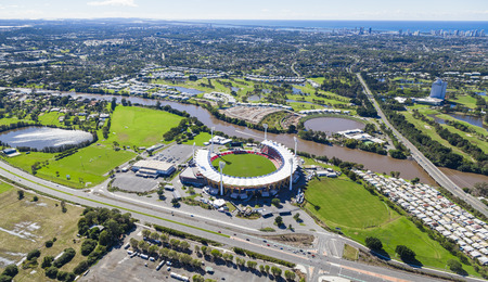Aerial view of Metricon Stadium on June 16, 2013 on Gold Coast, Australia のeditorial素材