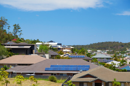 Solar panels on homes in Australian suburb