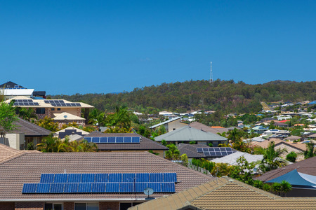 Solar panels on homes in Australian suburb