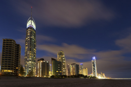 Surfers Paradise at dusk on the Gold Coast, Queensland, Australia