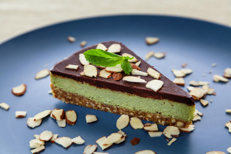 Chocolate and mint raw vegan cake