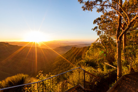 Sunset view from the Gold Coast hinterland, Queensland, Australia