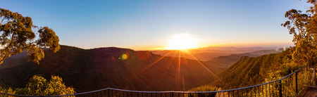 Panoramic sunset view from the Gold Coast hinterland, Queensland, Australia