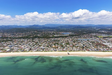 Sunny view of Palm Beach on the Gold Coast, Queensland, Australiaの写真素材