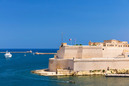 View of Saint Angelo Fort in Valletta, Malta