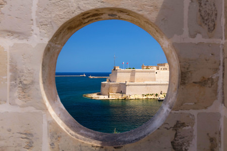 View of Saint Angelo Fort in Valletta, Maltaのeditorial素材