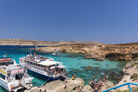 The world famous Blue Lagoon on Comino Island, Maltaのeditorial素材