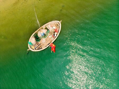 Traditional Vietnamese fisherman on the central coast of Vietnam