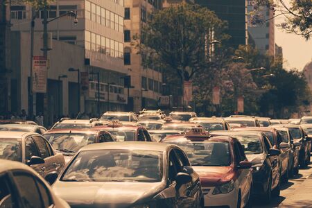 Mexico City Traffic Jamのeditorial素材