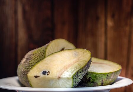 Soursop fruit sliced close up