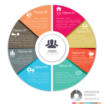 Business Infographics circle with iconsのイラスト素材