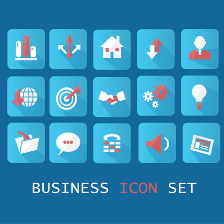 Falt Icon Set for Businessのイラスト素材