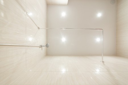 Stretch ceiling bathroom with LED lights, Bathroom, Led Lightsの写真素材