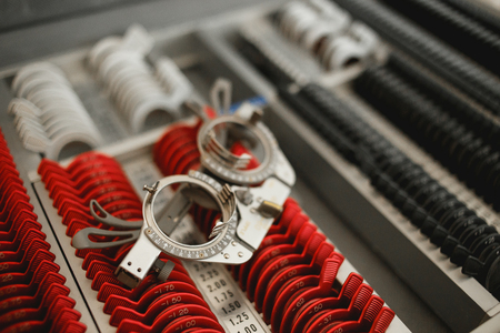 Ophthalmological equipment - sets of trial spectacle lensesの写真素材