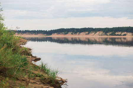 Beautiful Northern Dvina river in Arkhangelsk Oblast, Russiaの写真素材