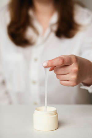 Snail cream serum texture skinの写真素材