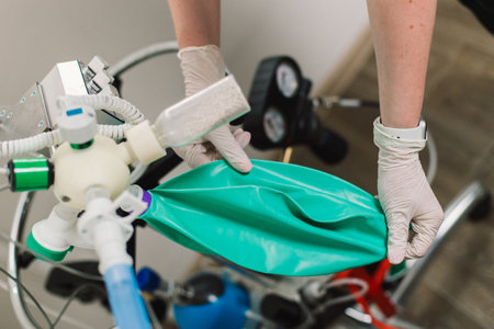 Preparation of equipment for xenon therapyMedical product. Cold treatment.の写真素材