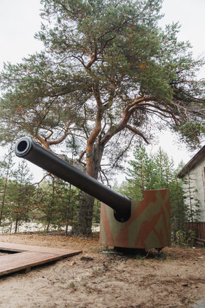 This unique tank display is set in a beautiful wooded area and features an artistic design for...