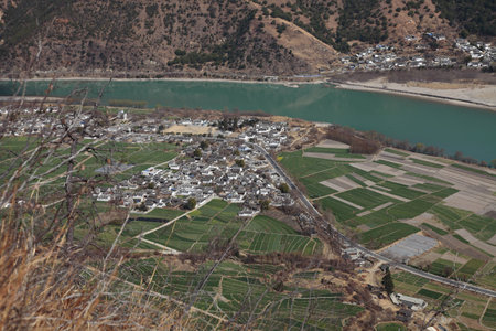 Aerial view of Lijiangの写真素材