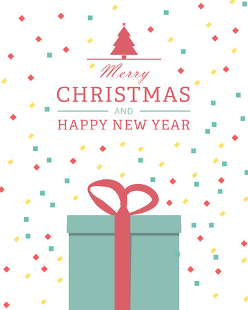 Holiday Christmas background with gift box. Vector Illustrationのイラスト素材