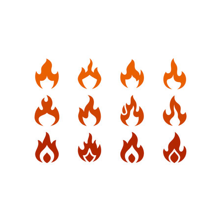 Fire symbol vector of Flame icon clipart, isolated on white background.のイラスト素材