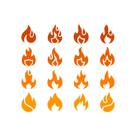 Fire symbol vector of Flame icon clipart, isolated on white background.のイラスト素材