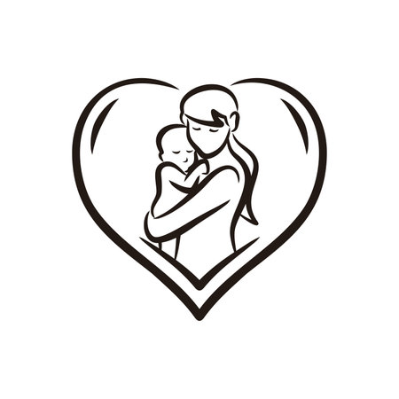 Pregnant women love baby vector of pregnancy mother loves children clipartのイラスト素材