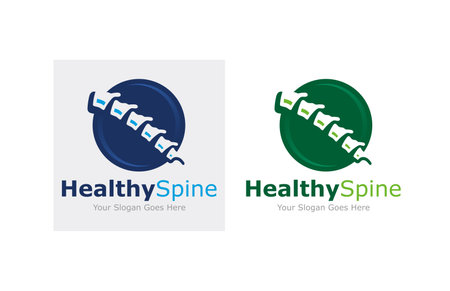 clinic chiropractic icon vector of healthy spine Logo medical bone symbolのイラスト素材