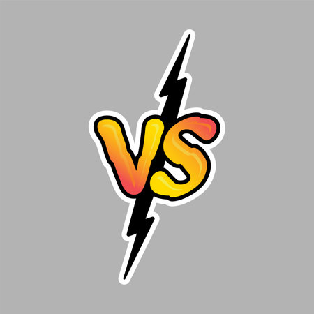competition Versus Clipart vector of Battle VS Fighting compare Challenge symbol, isolated on white background.のイラスト素材