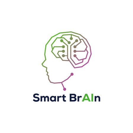 brain Logo vector of artificial intelligence icon data science symbol head smart people clipartのイラスト素材